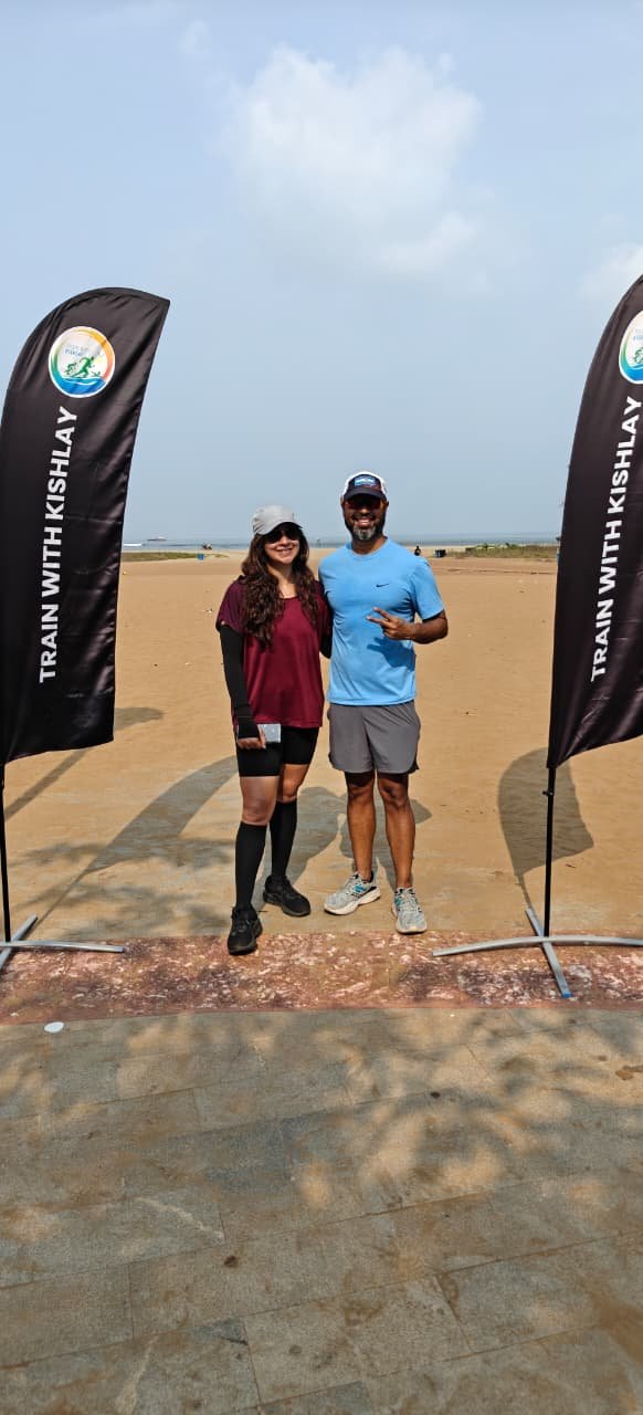 Beachside athlete photo from the Goa triathlon camp