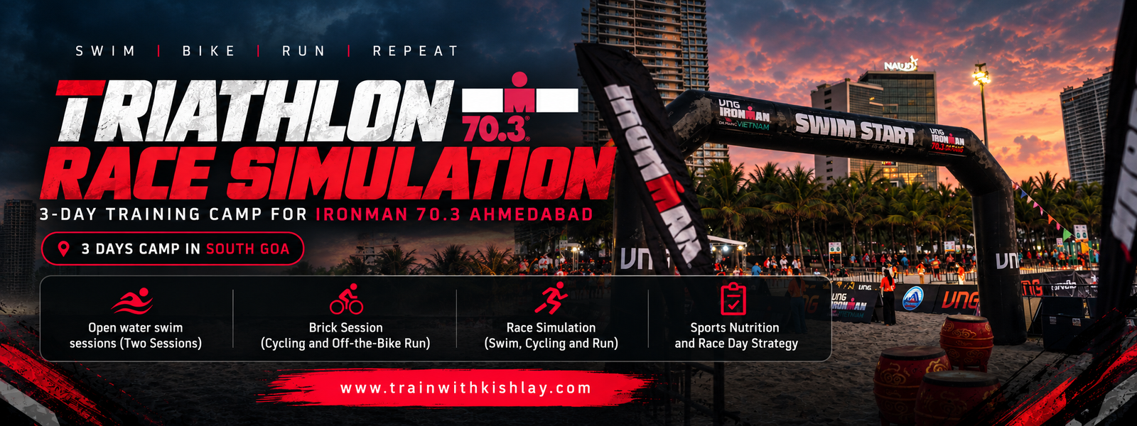 Goa Triathlon Race Simulation Camp: three-day IRONMAN 70.3 training camp in South Goa
